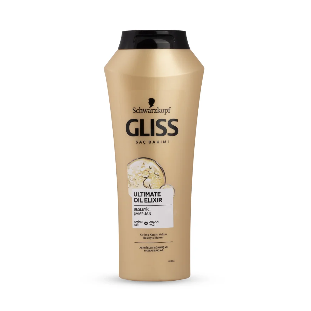 شامپو گلیس تقویت کننده و ترمیم کننده مو مدل Ultimate Oil Elixir حجم 525 میلی لیتر Gliss Hair Shampoo Schwarzkopf