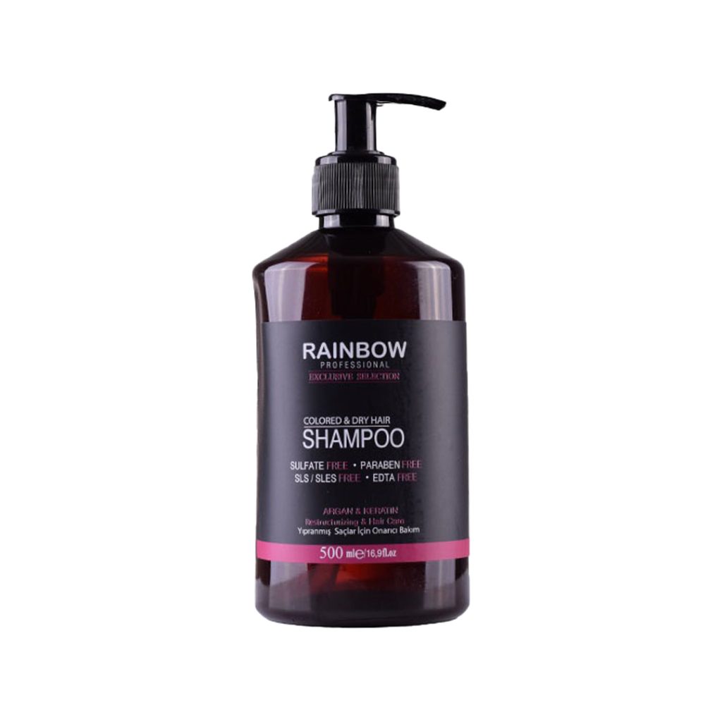 شامپو مو آرگان و کراتین رینبو مخصوص موهای آسیب‌دیده Rainbow Hair Shampoo Argan & Keratin